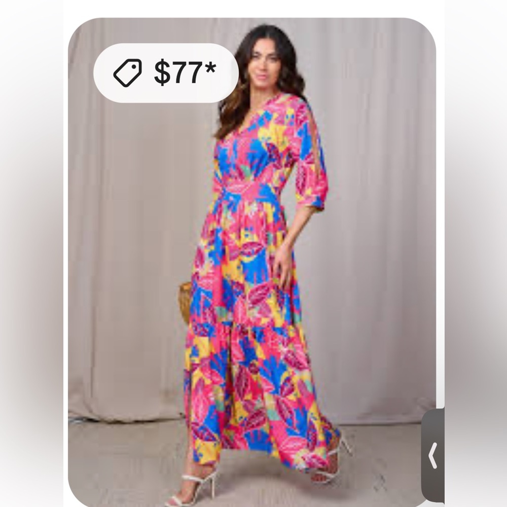 Colorful Floral Maxi Dress - Picture 6 of 6